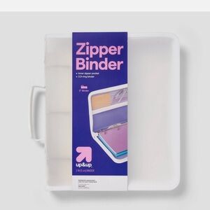 White Zipper Binder